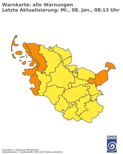 Aktuelle Wetterwarnungen für  Hamburg